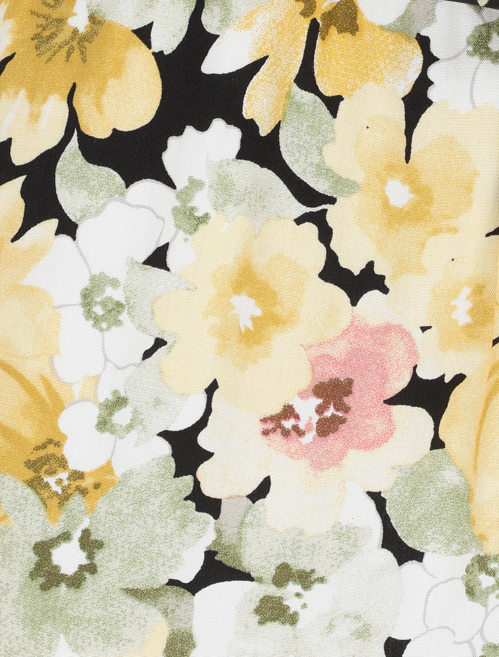 Robe longue à imprimé grandes fleurs - Noir - 3