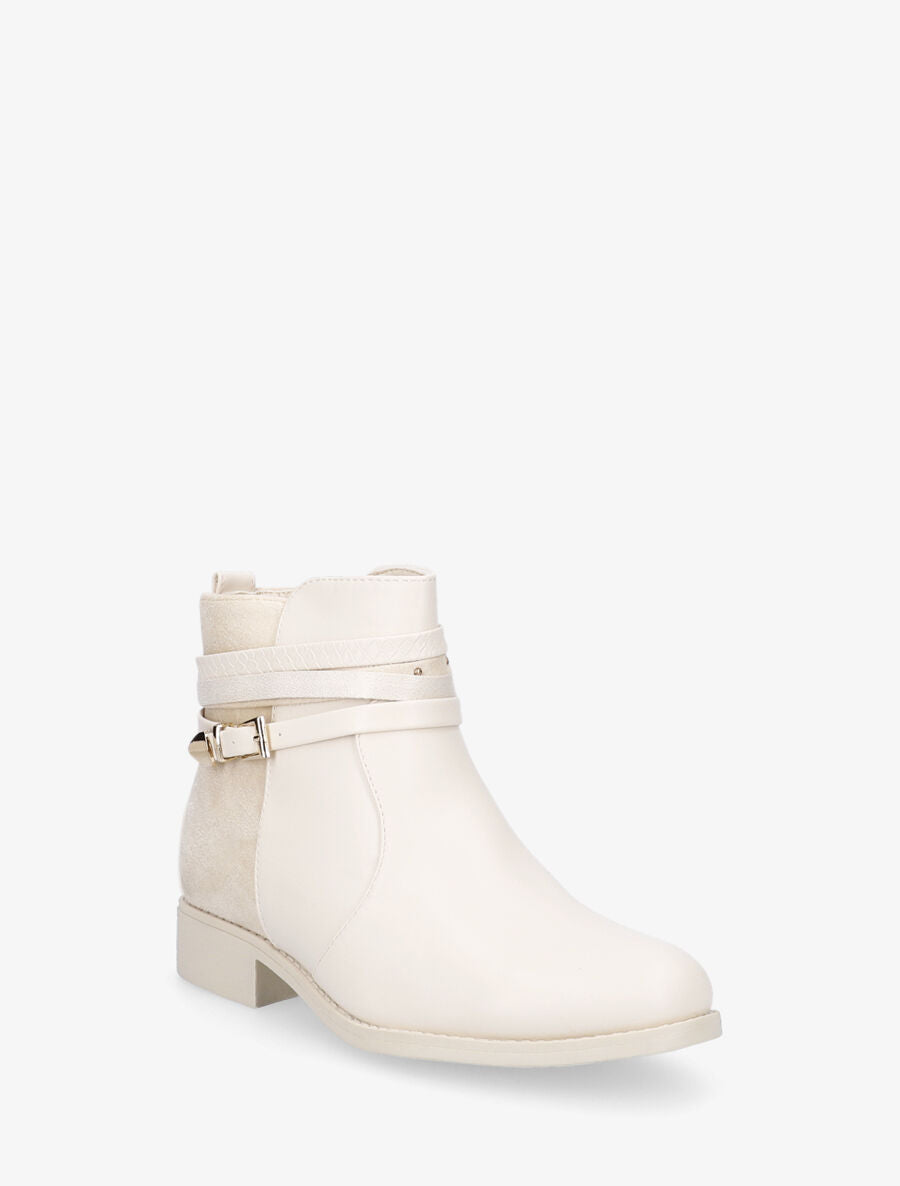 Bottines plates bi-matière - Beige - 2