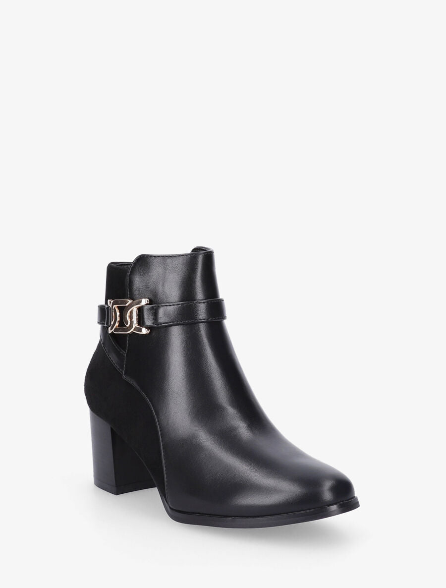 Bottines mi-hautes bi-matière - Noir - 3