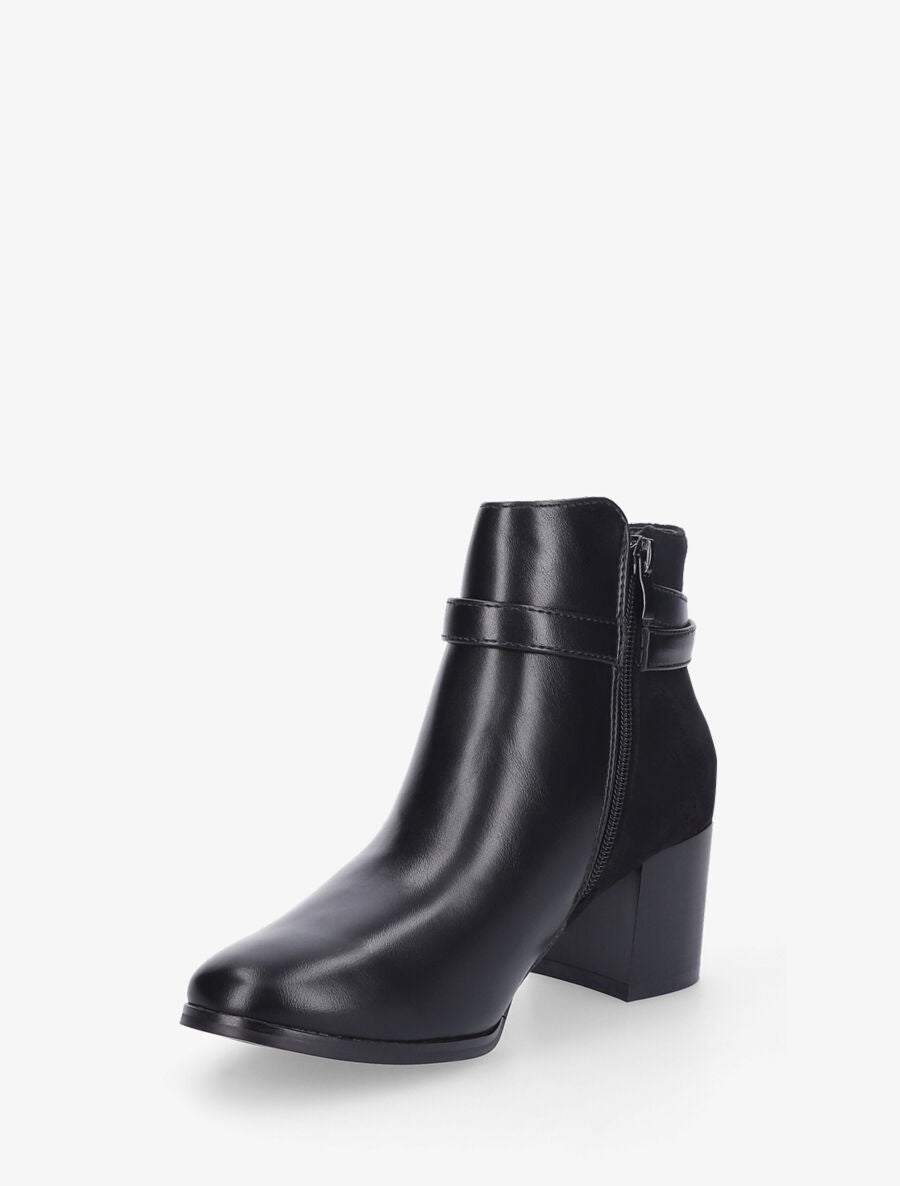 Bottines mi-hautes bi-matière - Noir - 4