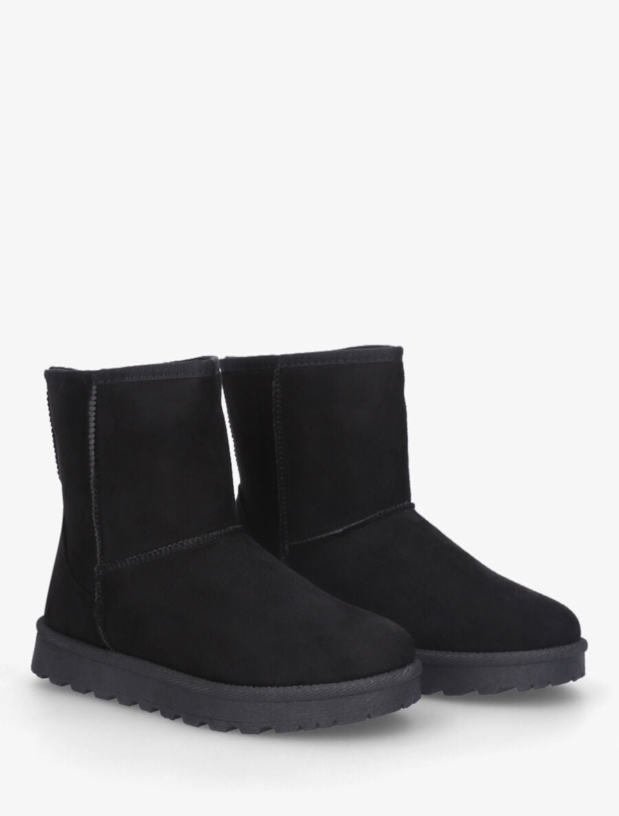 Boots unies en suédine - Noir - 4