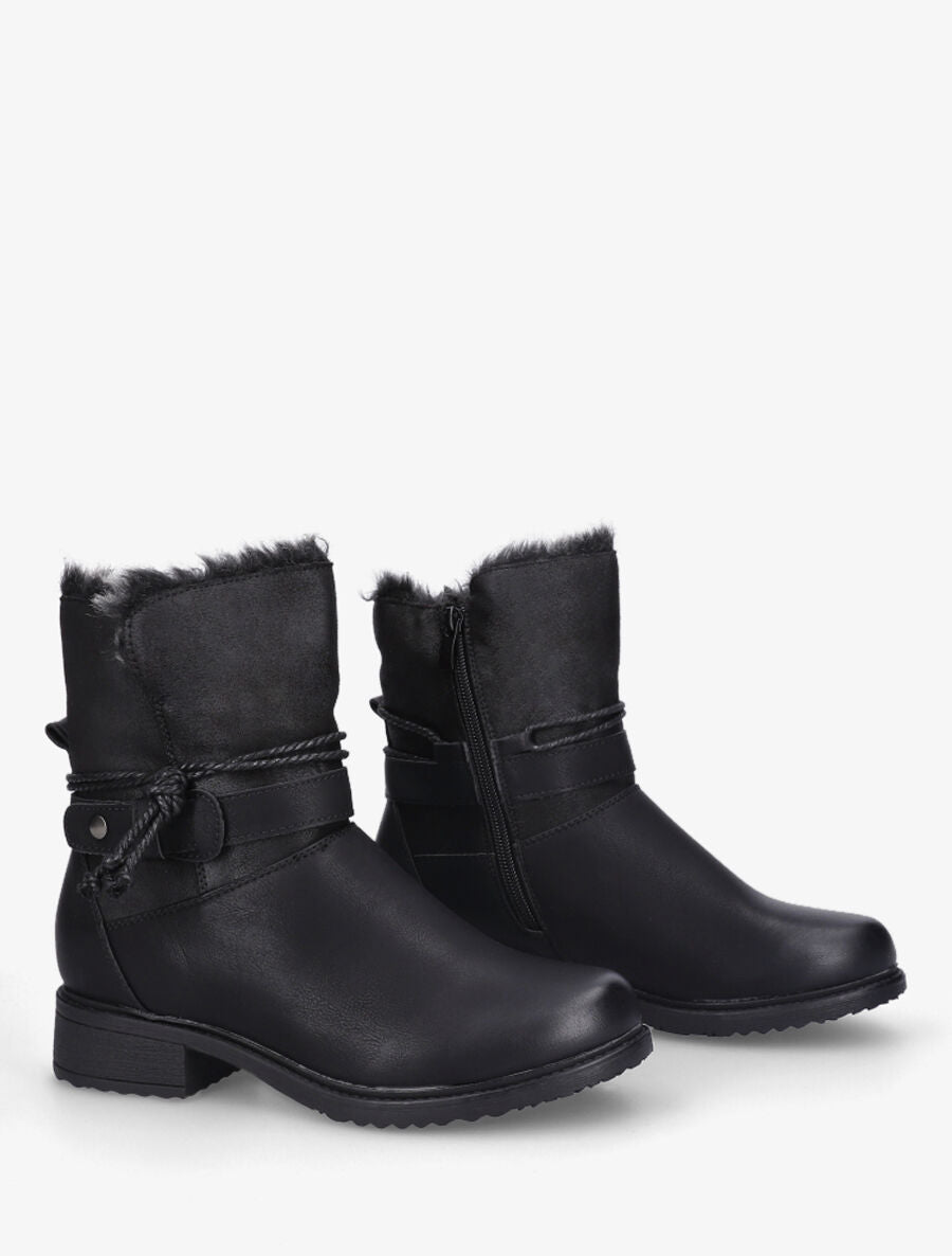 Bottines fourrées bi-matière - Noir - 4