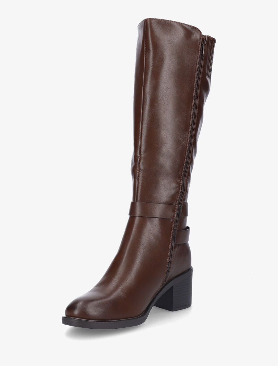 Bottes en simili à boucles décoratives - Marron - 3