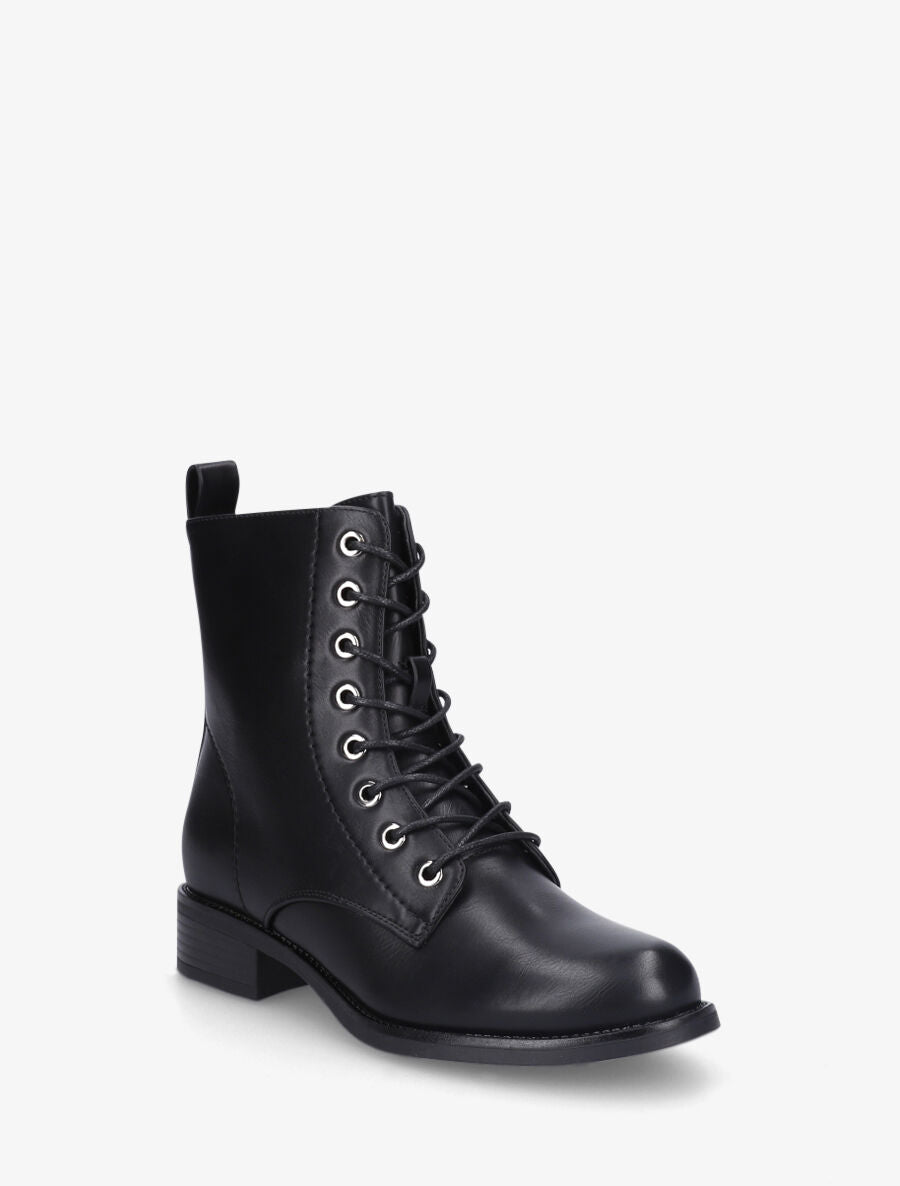 Bottines plates à lacets - Noir - 2