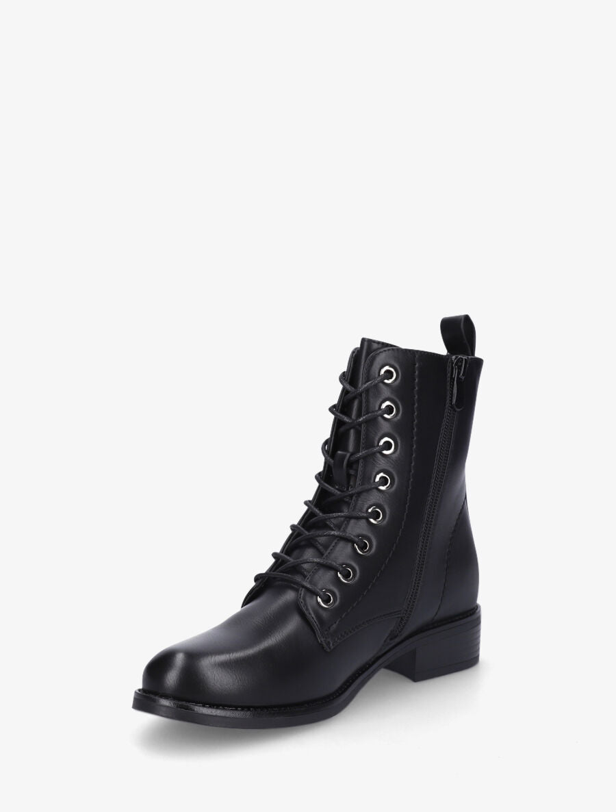 Bottines plates à lacets - Noir - 3