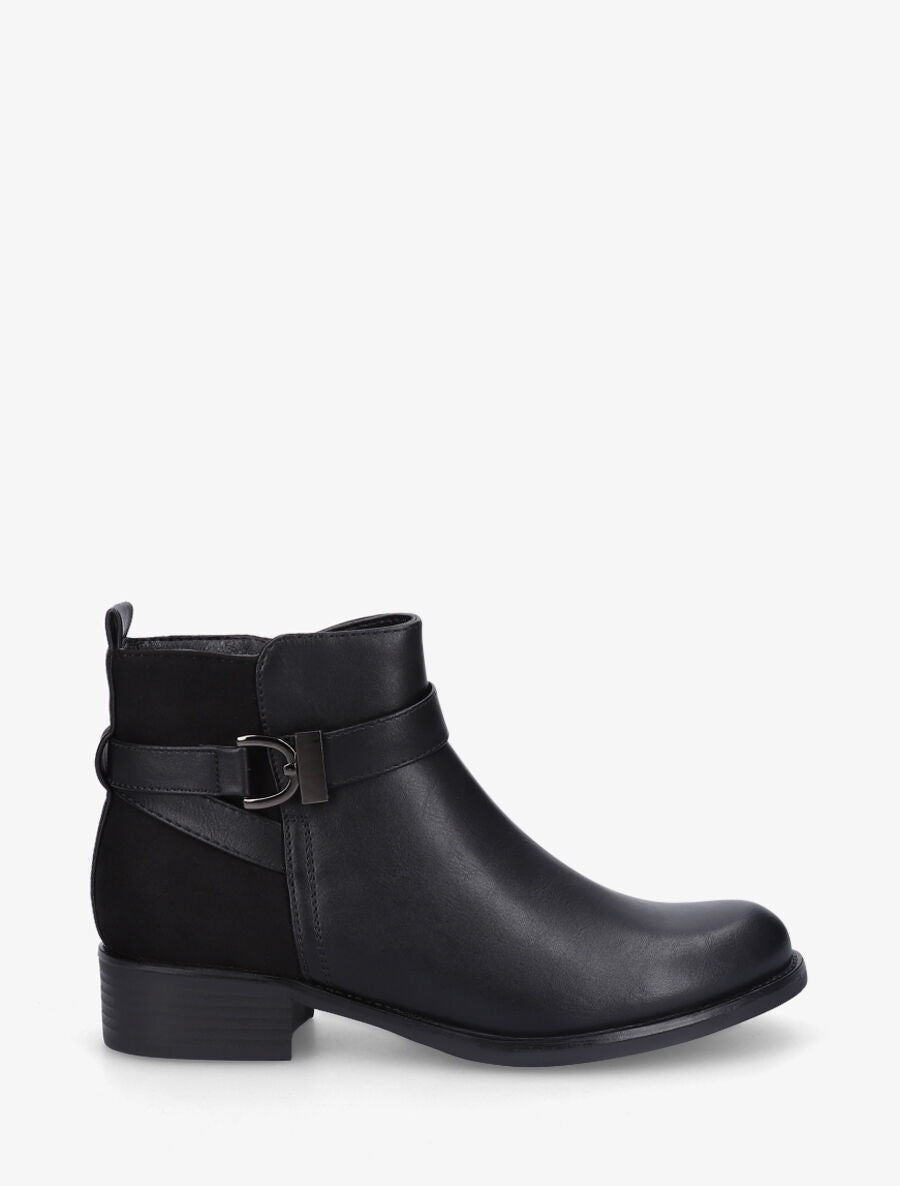 Bottines bi-matière à boucle - Noir - 1