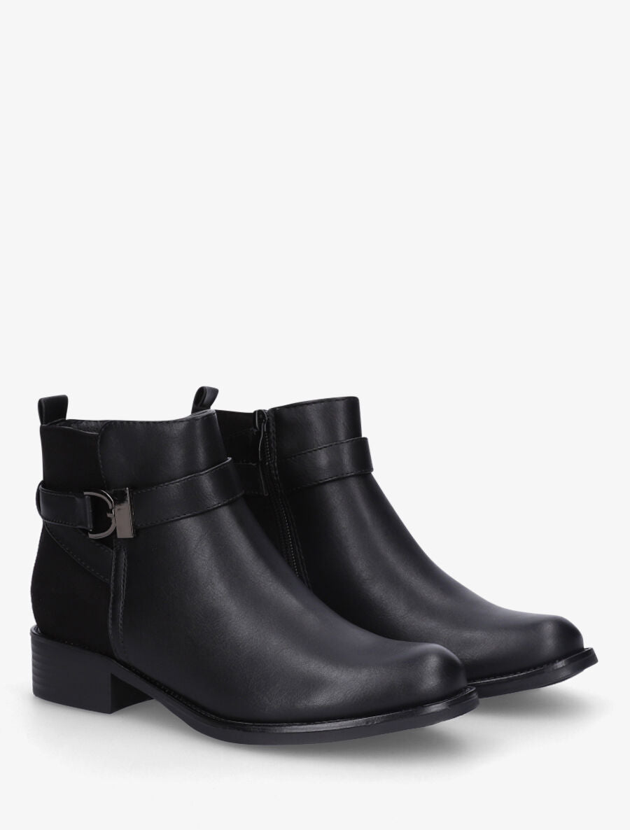Bottines bi-matière à boucle - Noir - 4