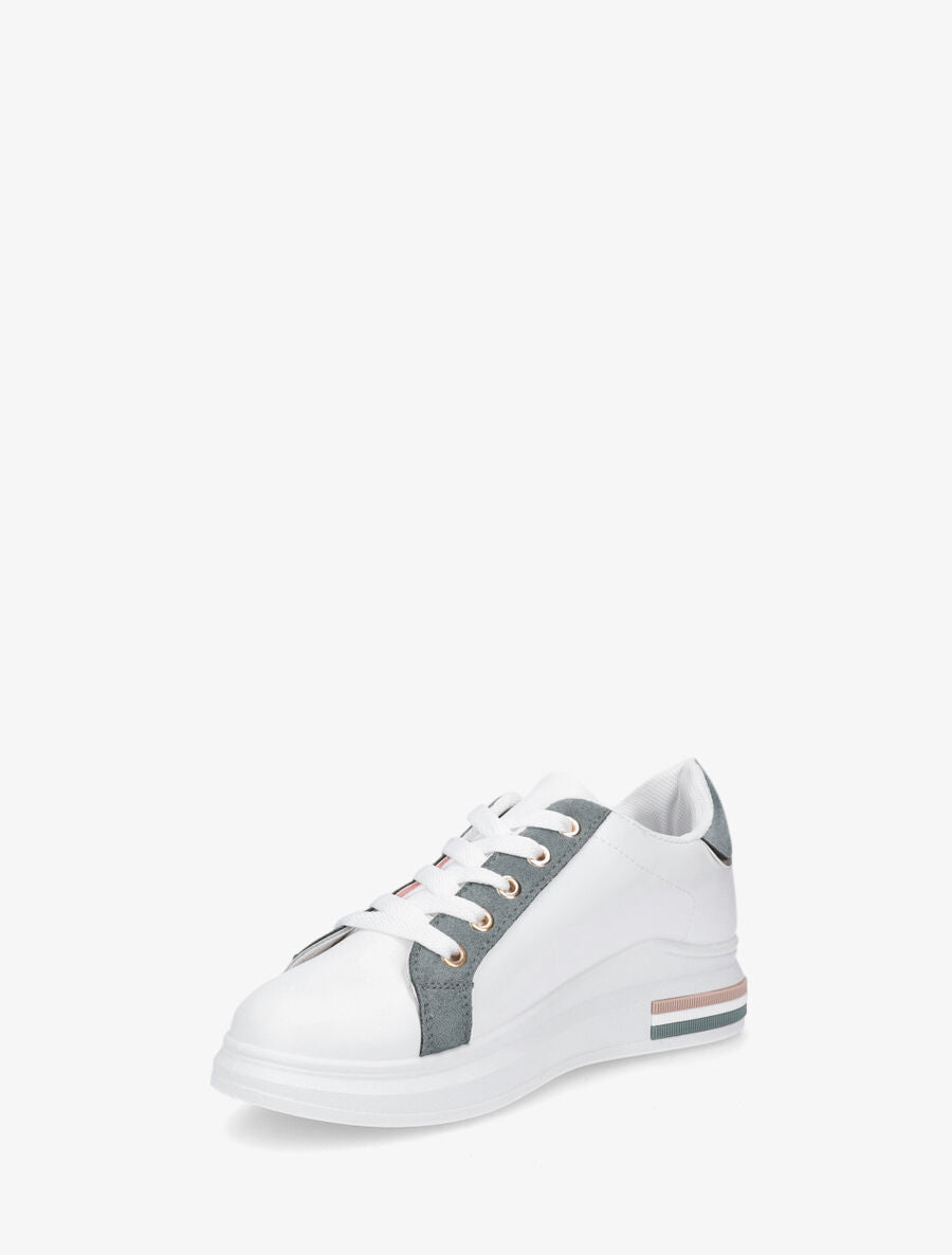 Sneakers classiques à bandes irisées et texturées - Bleu canard - 3