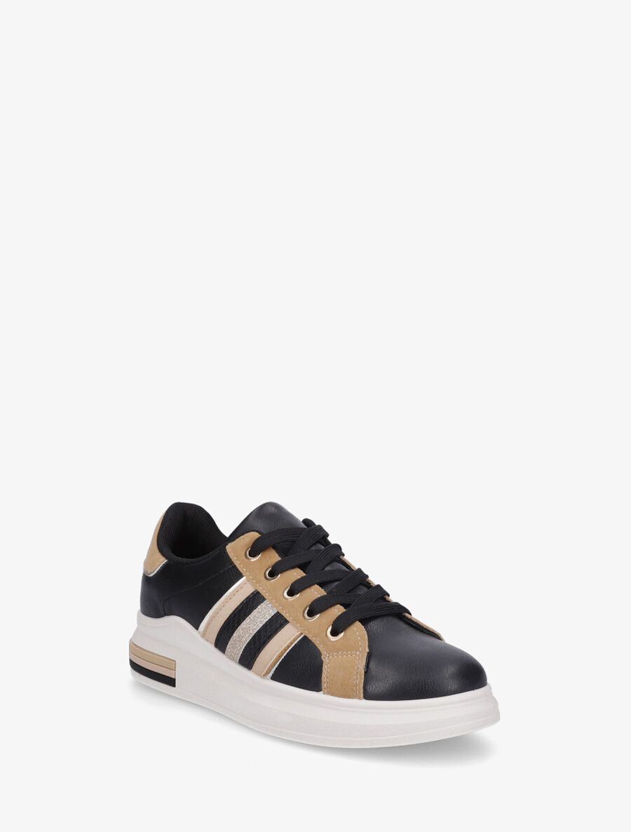 Sneakers classiques à bandes irisées et texturées - Camel - 2