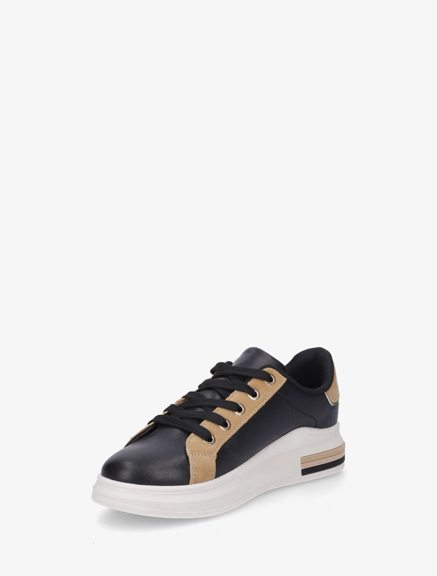 Sneakers classiques à bandes irisées et texturées - Camel - 3