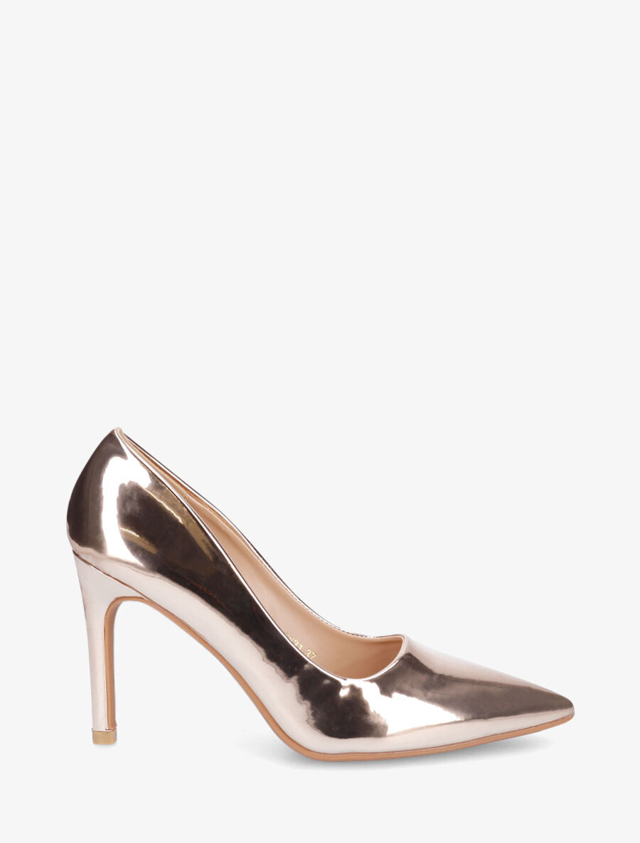 Escarpins pointus à talon aiguille haut - Rose gold - 5