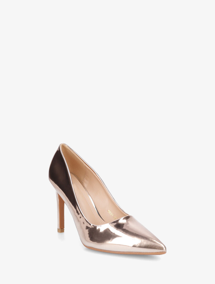 Escarpins pointus à talon aiguille haut - Rose gold - 2
