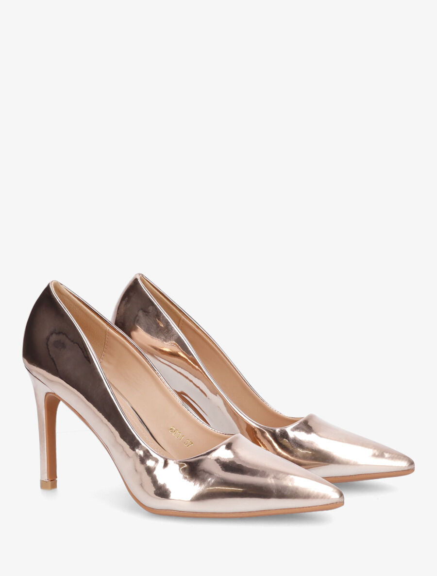 Escarpins pointus à talon aiguille haut - Rose gold - 4