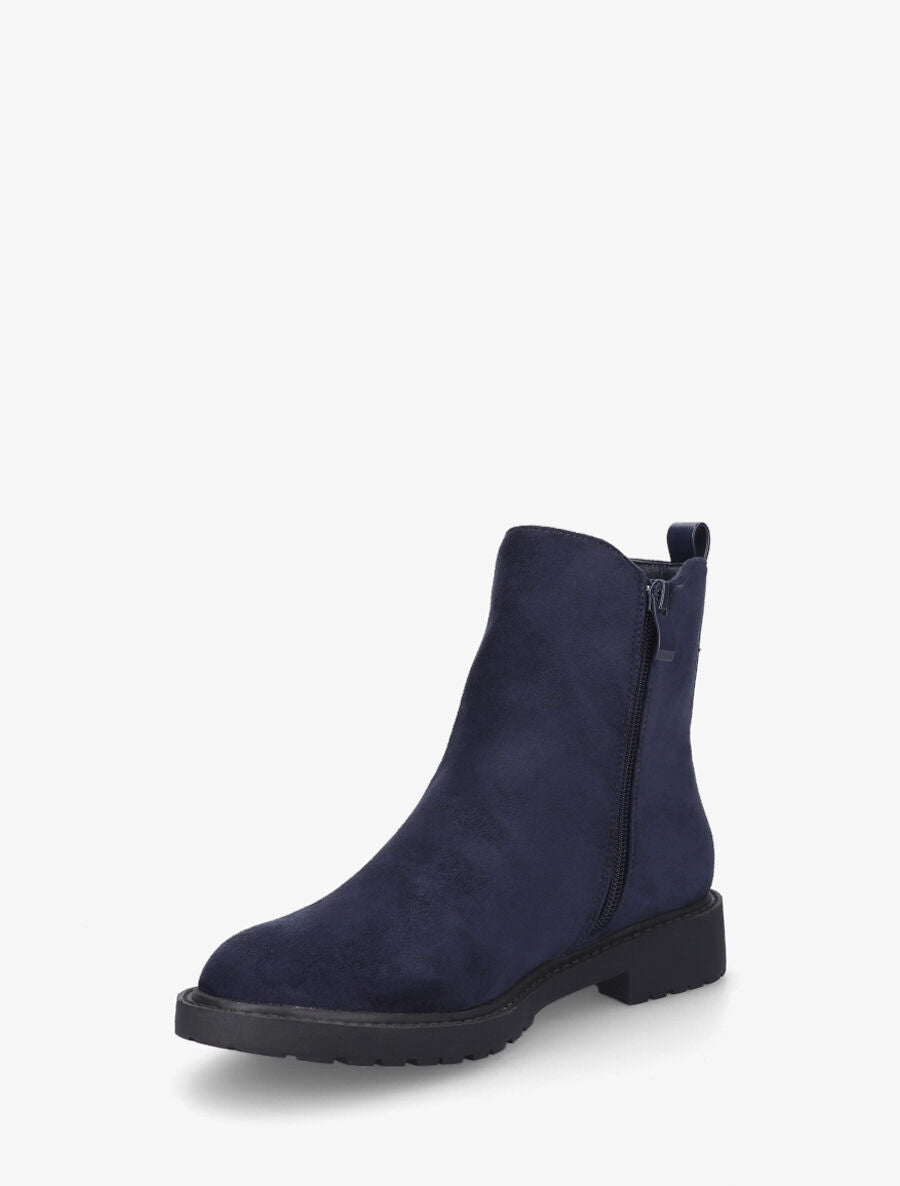 Bottines élastiquées en suédine - Marine - 3