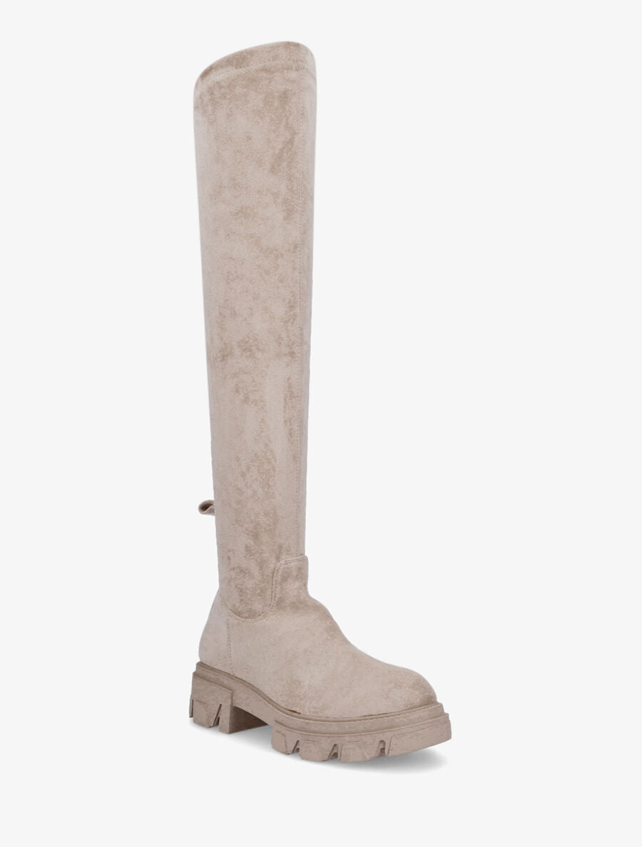 Cuissardes unies en suédine - Taupe - 2