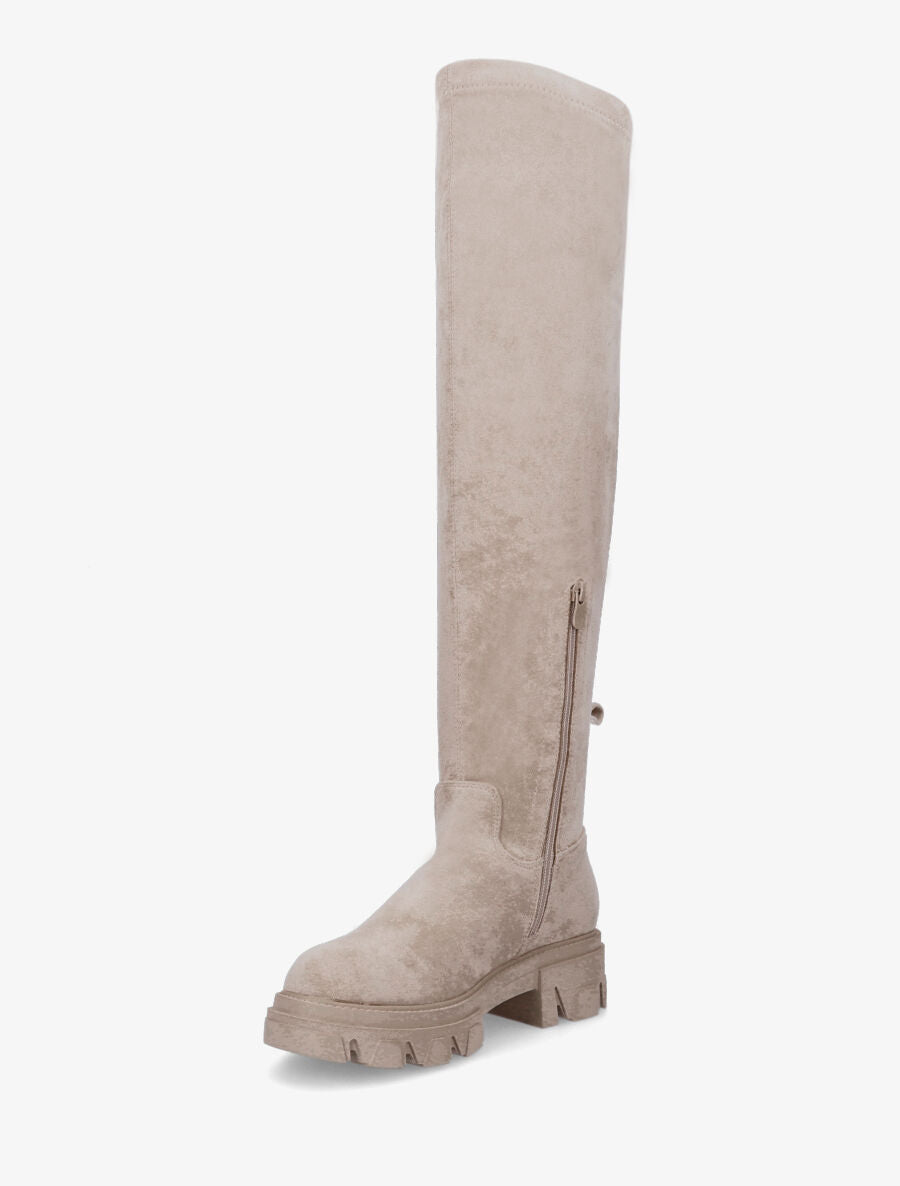 Cuissardes unies en suédine - Taupe - 3