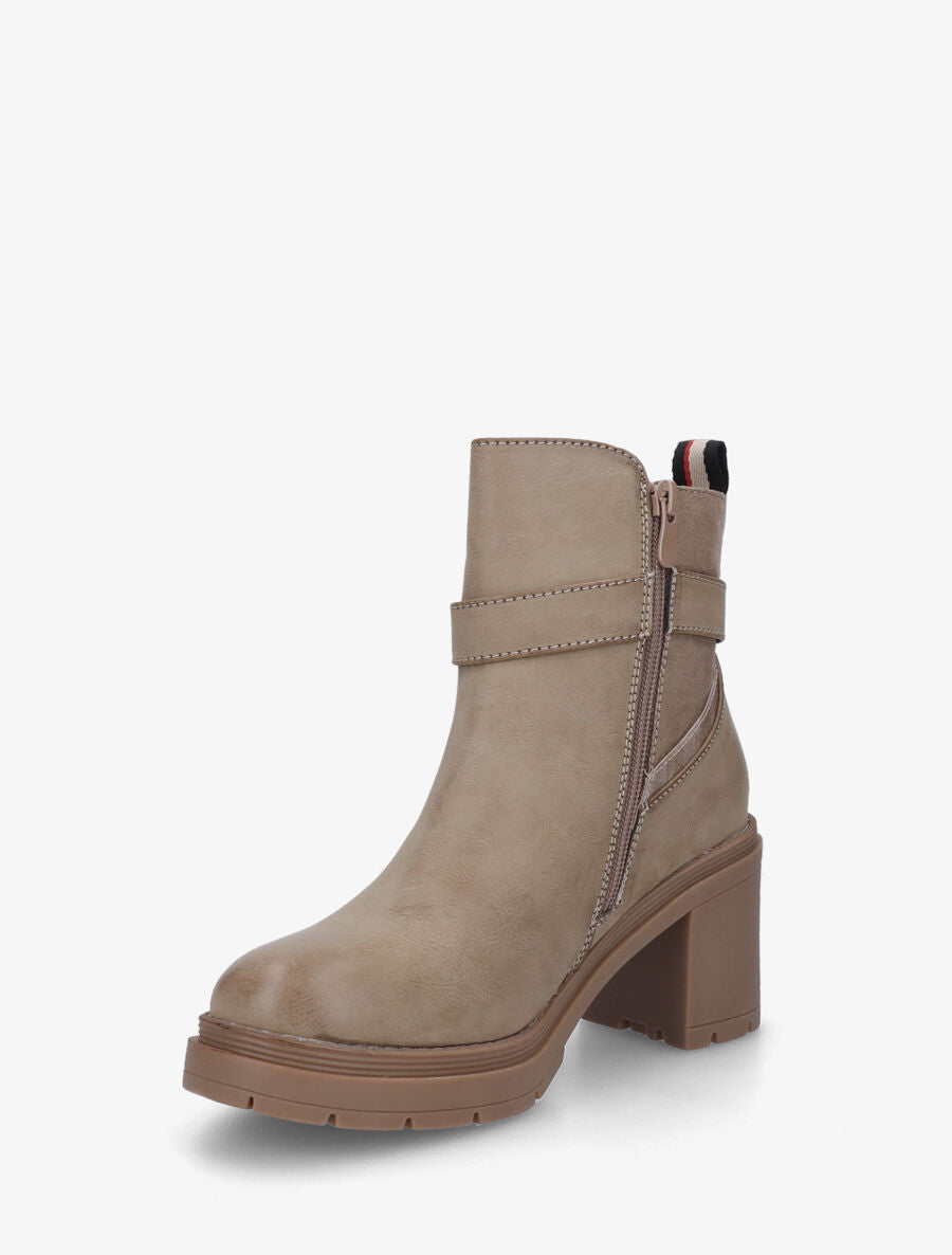Bottines mi-hautes bi-matière - Taupe - 3