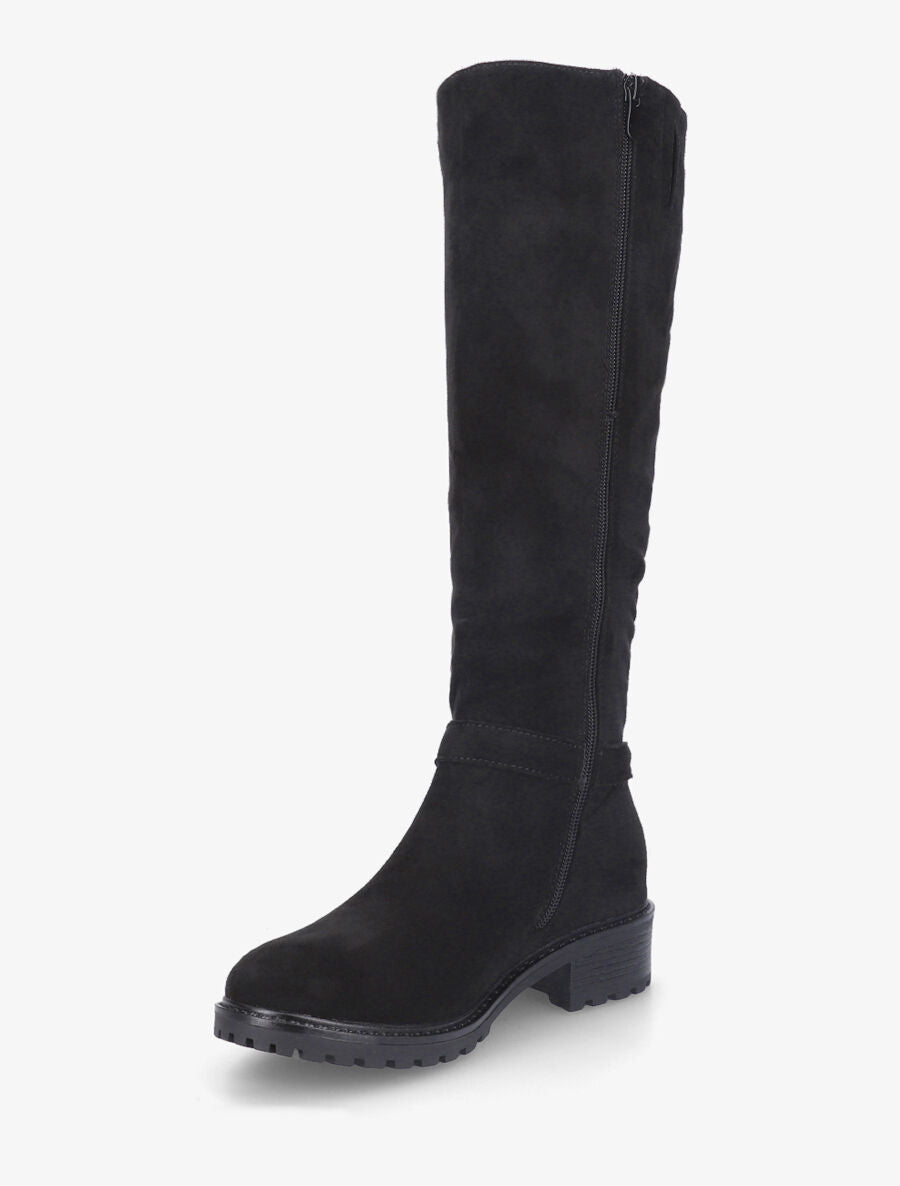 Bottes plates en suédine boucle fantaisie - Noir - 3