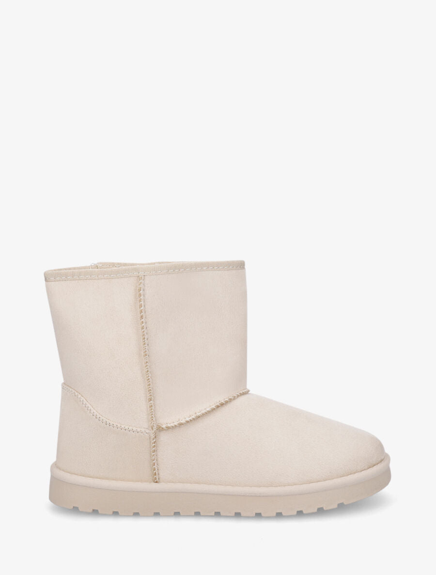 Boots fourrées en suédine - Beige - 1