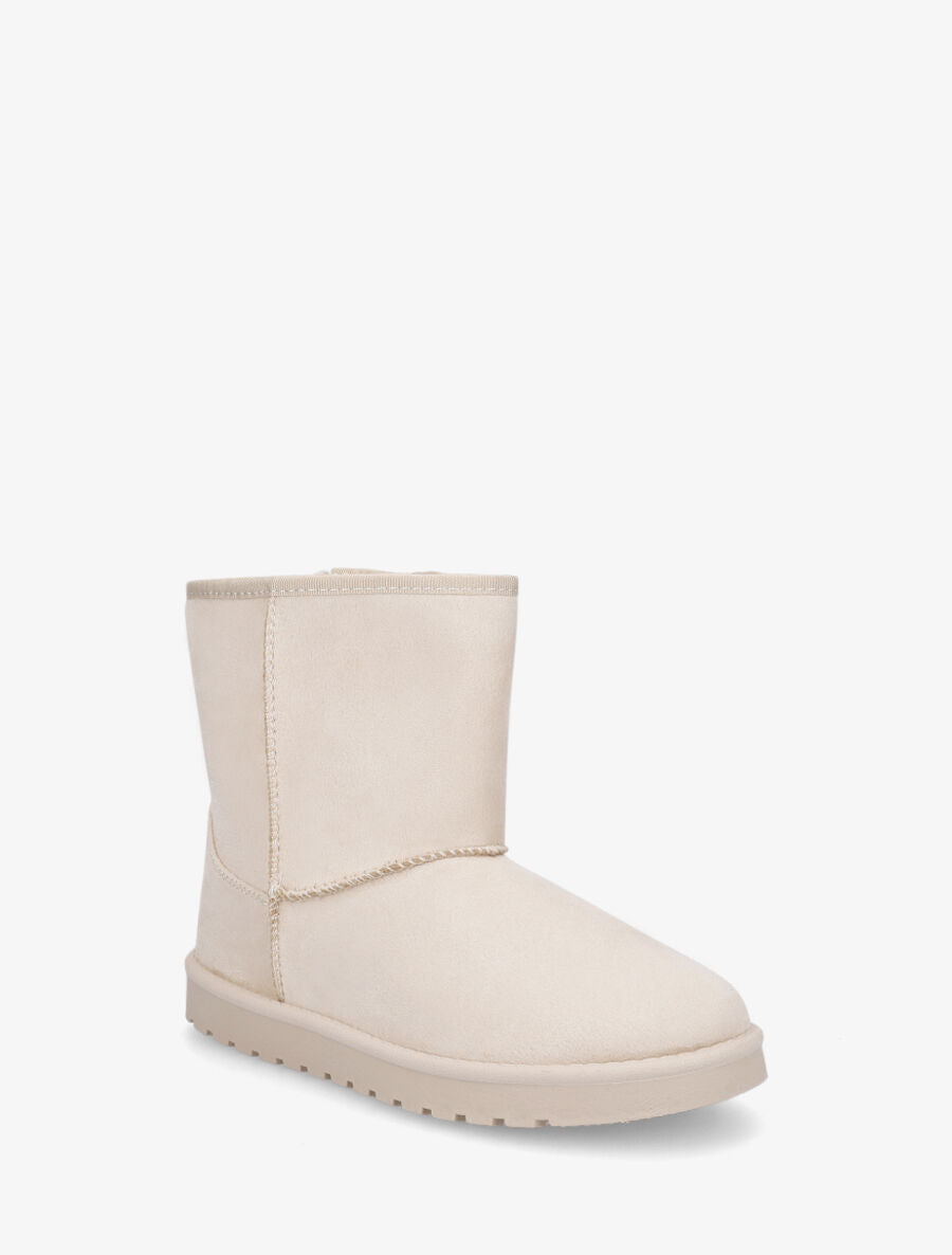 Boots fourrées en suédine - Beige - 2