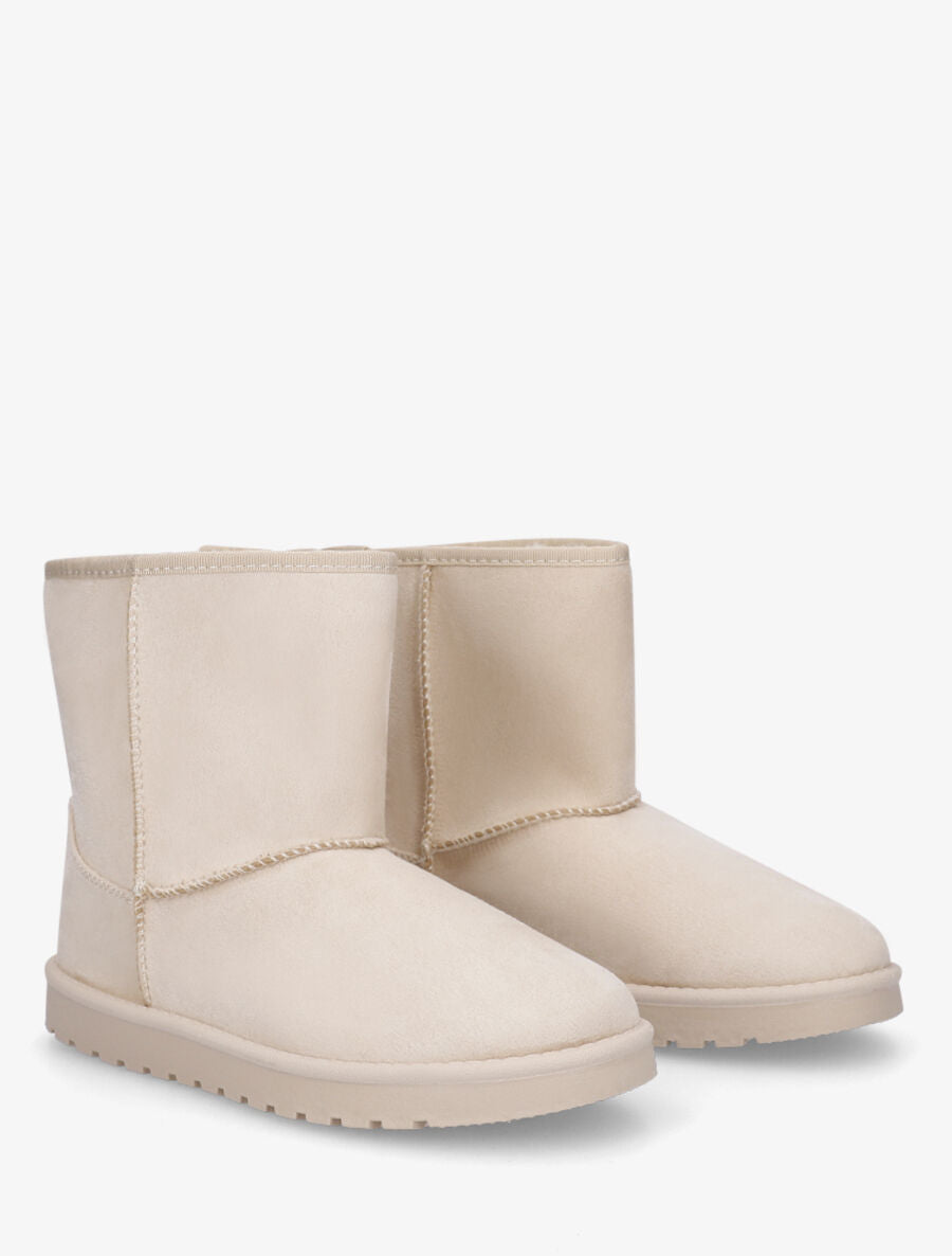 Boots fourrées en suédine - Beige - 4