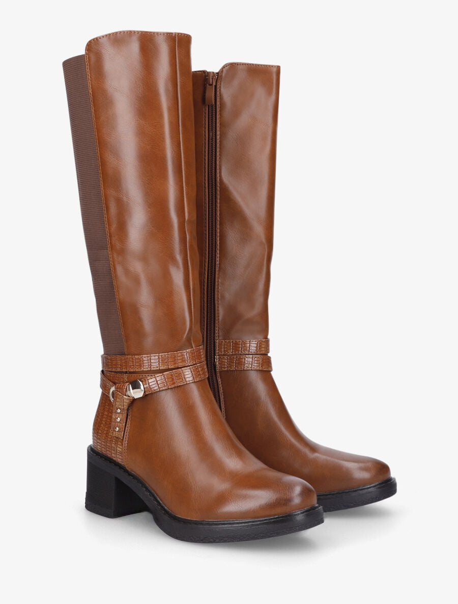 Bottes à contrefort python - Camel - 4