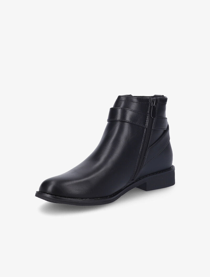Bottines plates avec cadena doré décoratif - Noir - 4