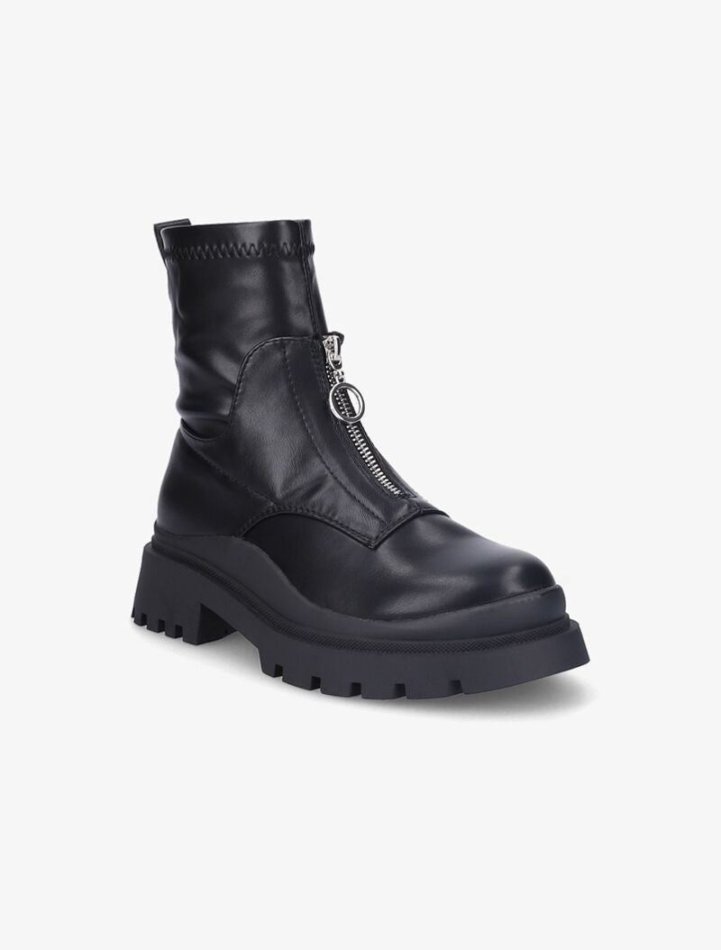 Bottines en simili à zip - Noir - 3