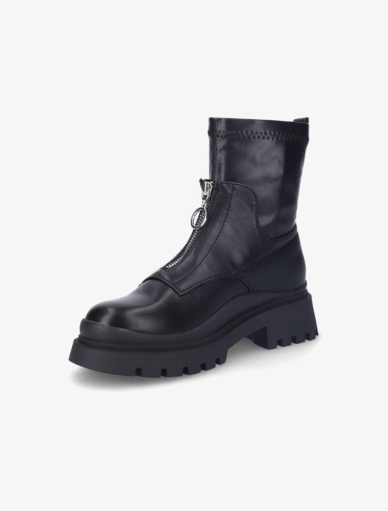 Bottines en simili à zip - Noir - 4