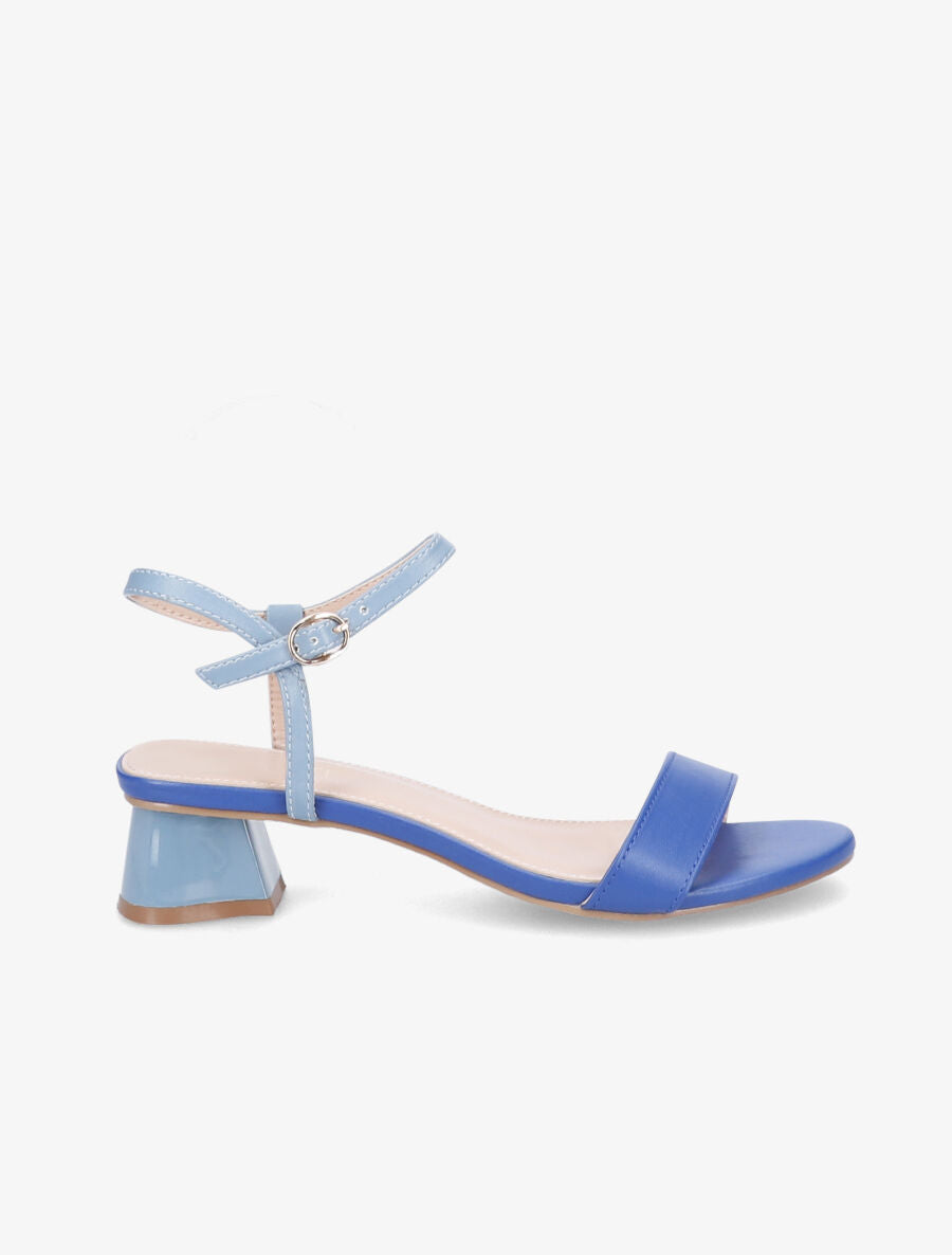 Sandales à bride et talons stylisés - Bleu - 6