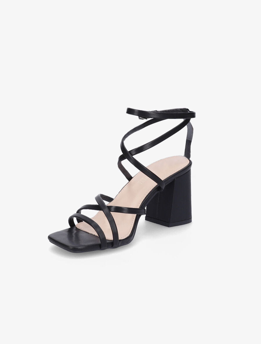 Sandales à brides et ganses fines - Noir - 3