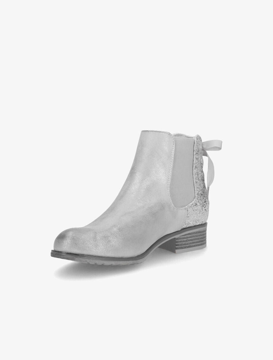 Chelsea boots à contrefort pailleté et lacets - Gris clair - 3