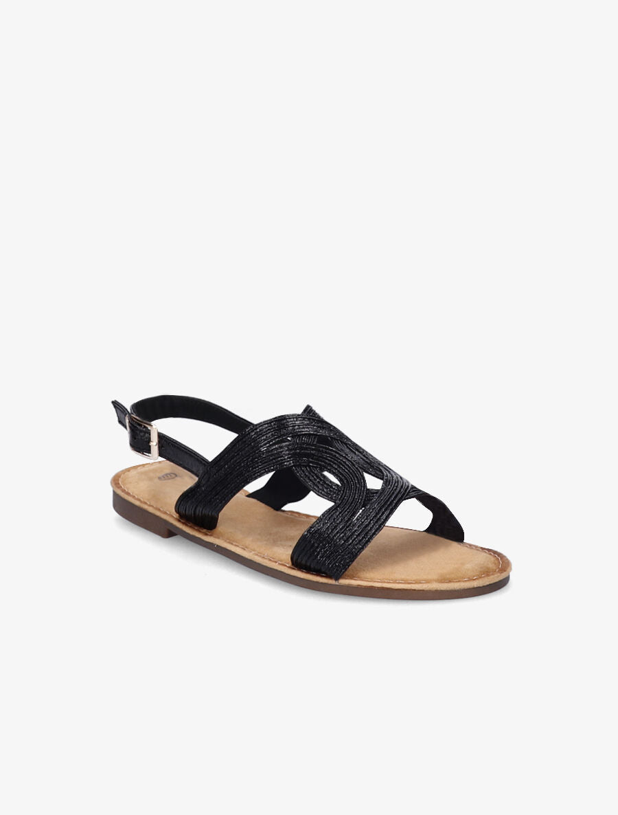 Nu-pieds à ganses entrelacées - Noir - 5