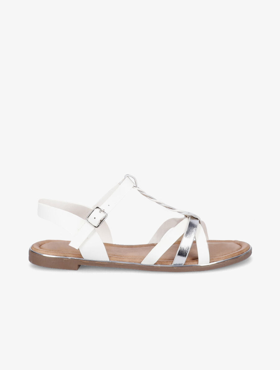 Nu-pieds à ganses tressées - Blanc - 2