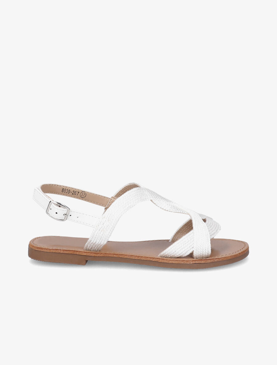 Nu-pieds à ganses torsadées - Blanc - 2