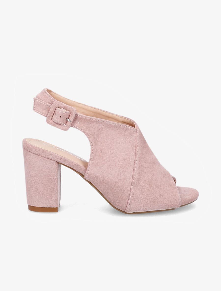 Sandales en suédine à ganses croisées - Rose - 1