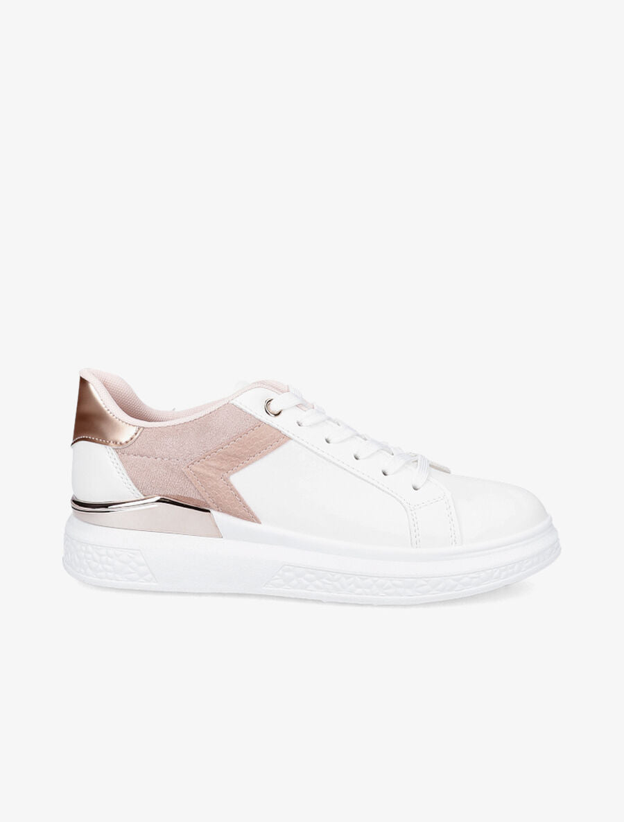 Sneakers à détail métallique - Rose - 1