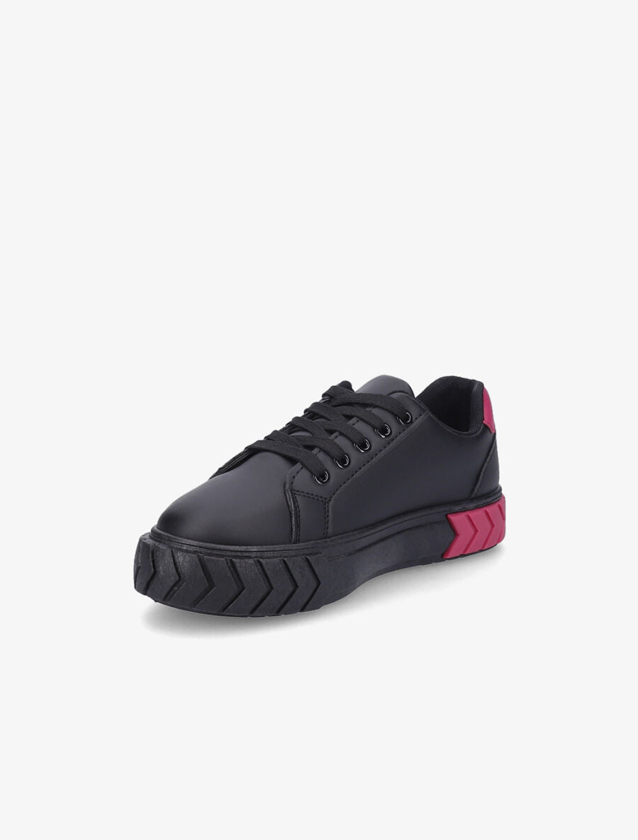 Sneakers à plateforme graphique - Noir/fushia - 3