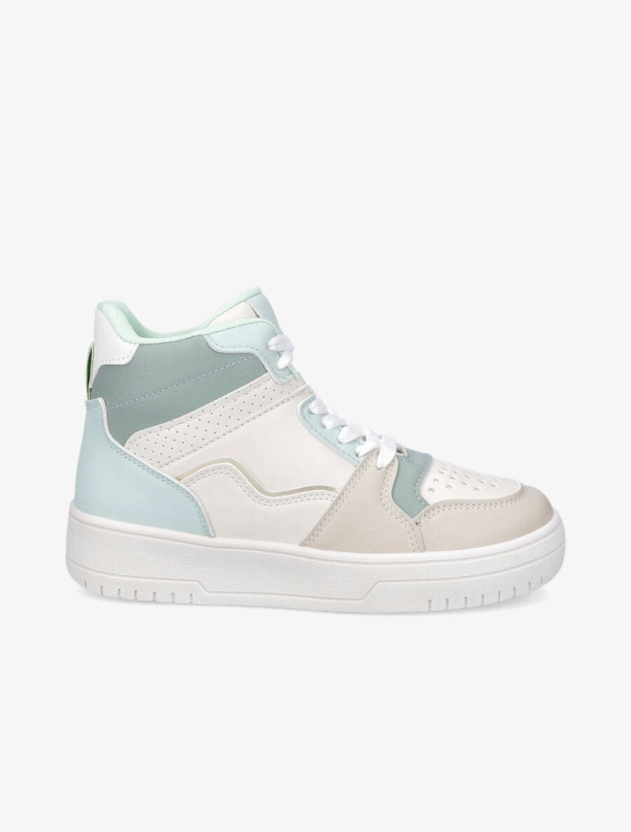 Sneakers montantes en simili - Vert d&