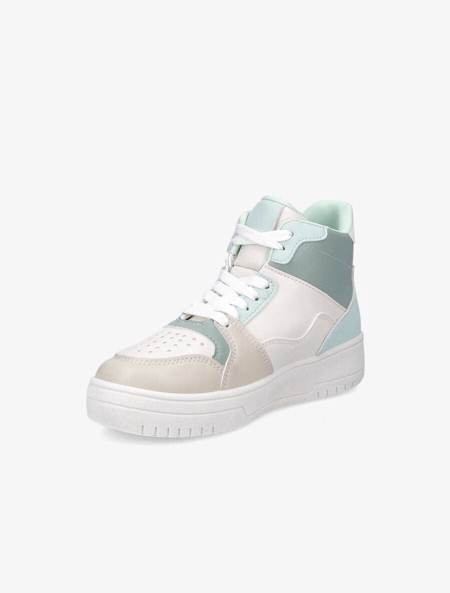 Sneakers montantes en simili - Vert d&