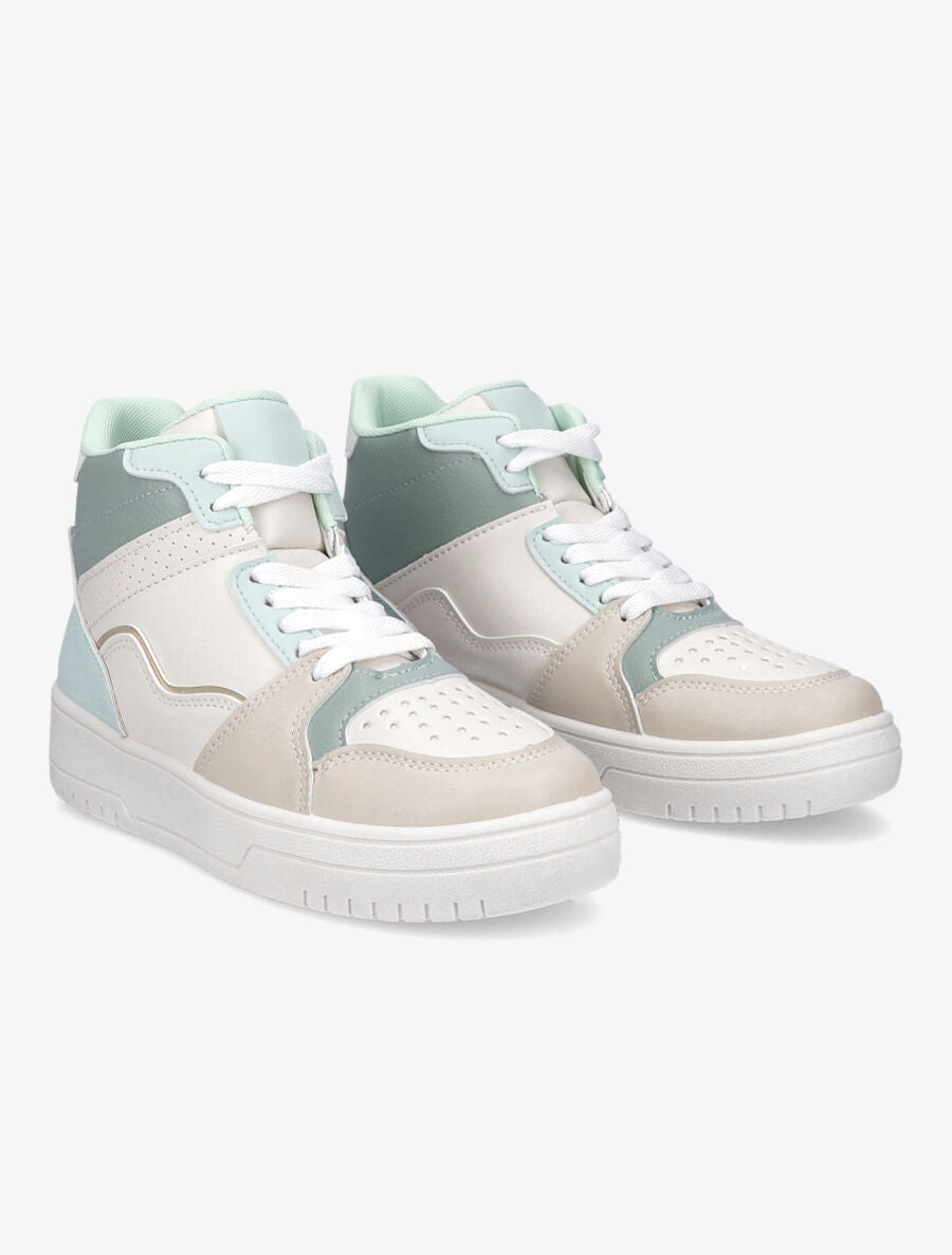 Sneakers montantes en simili - Vert d&