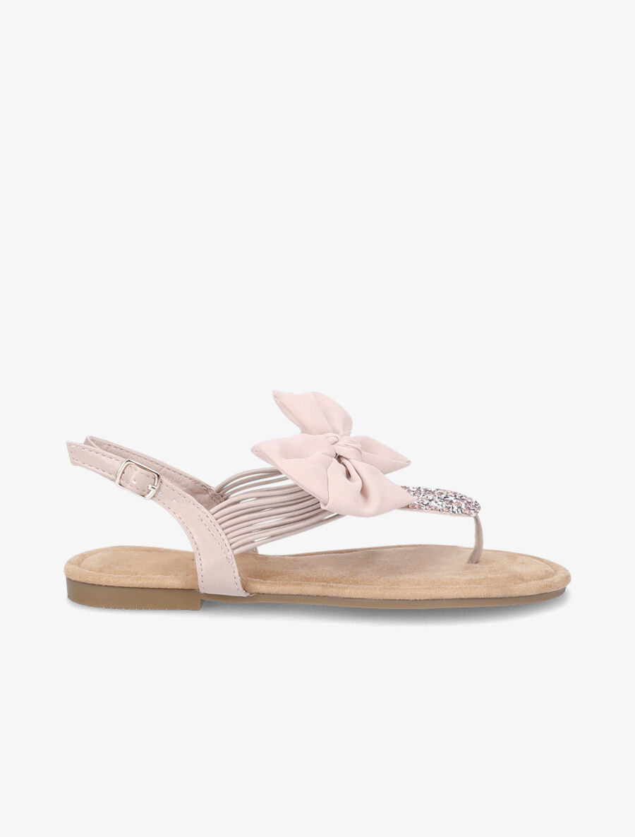 Nu-pieds à noeud et à strass - Rose - 5