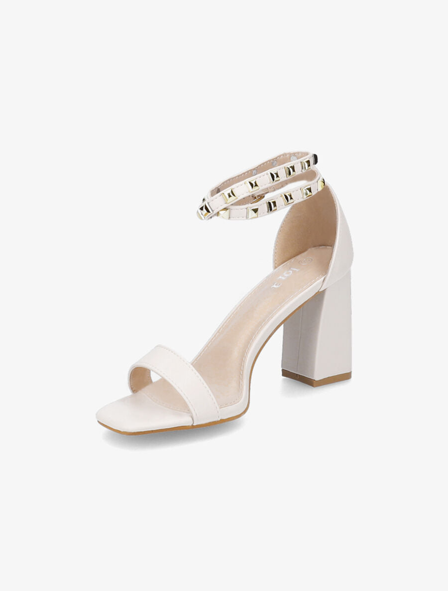 Sandales à bride cloutée - Beige - 3