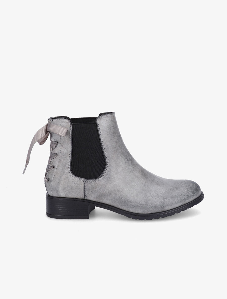 Bottines à contrefort corseté - Gris - 1
