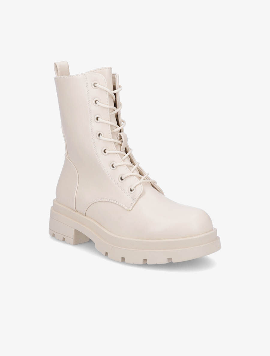 Rangers à semelle crantée et zip - Beige - 2