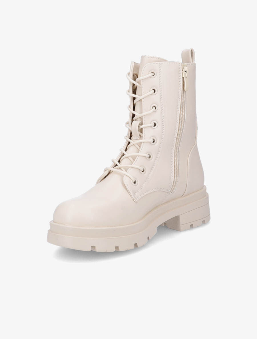 Rangers à semelle crantée et zip - Beige - 3
