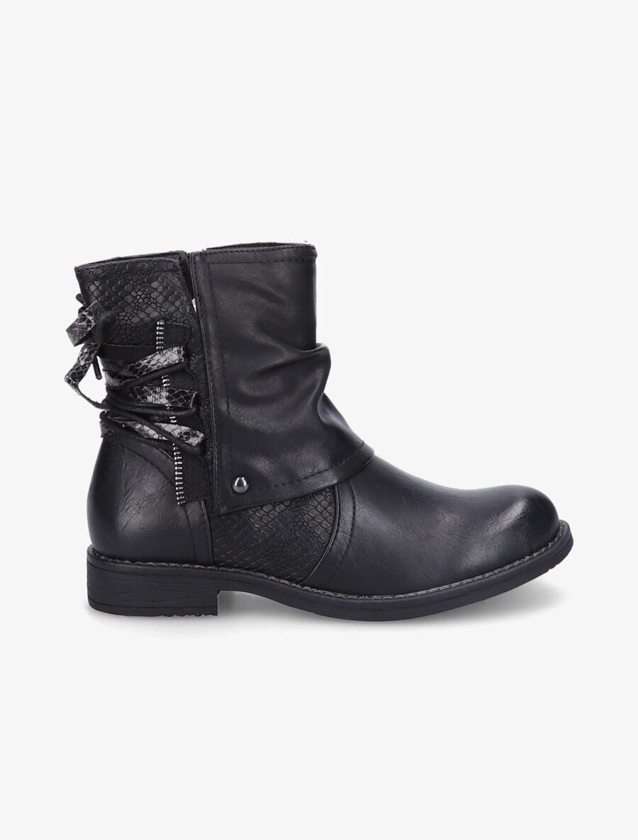 Bottines montantes corsetées - Noir - 1
