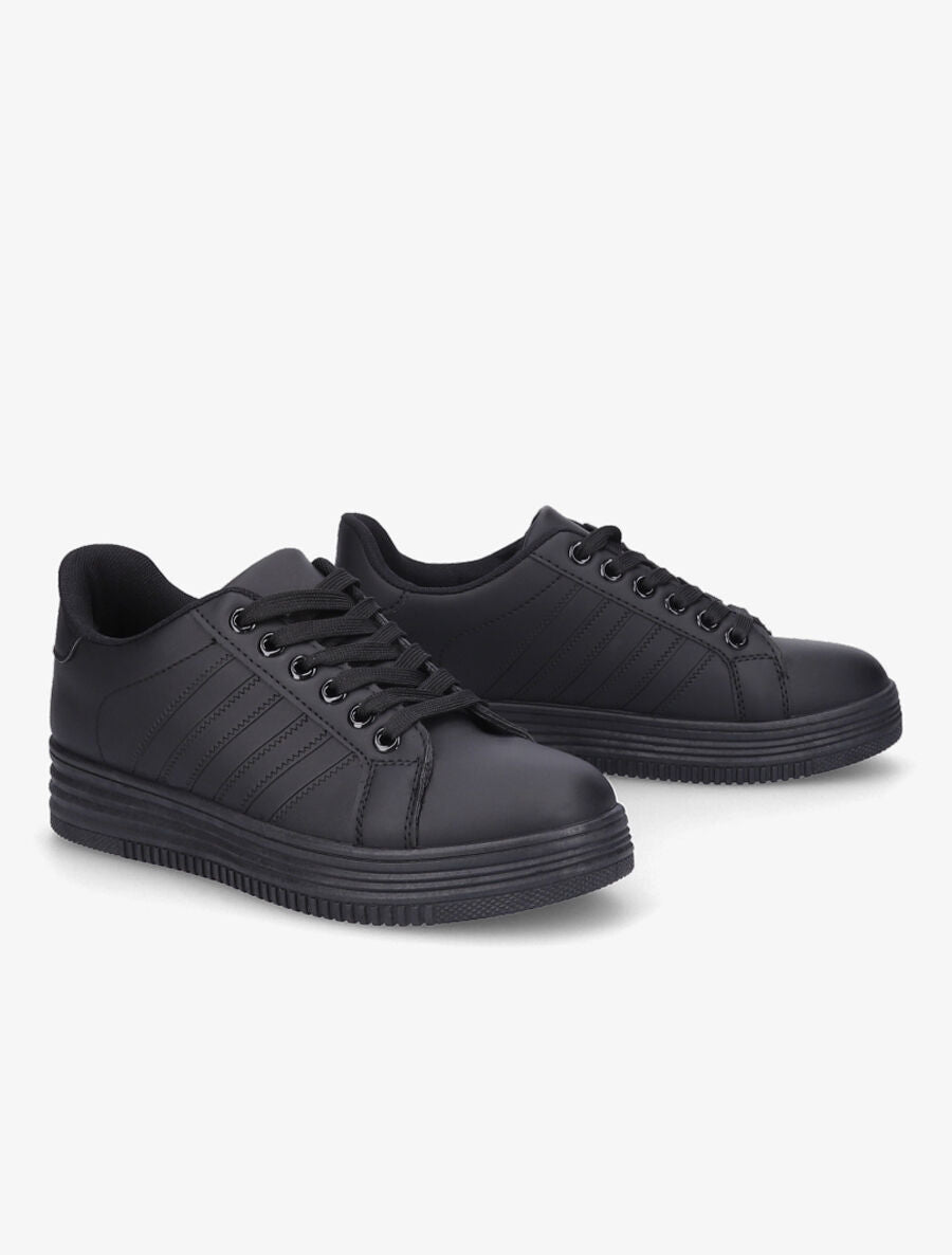 Tennis unis en simili - Noir - 4