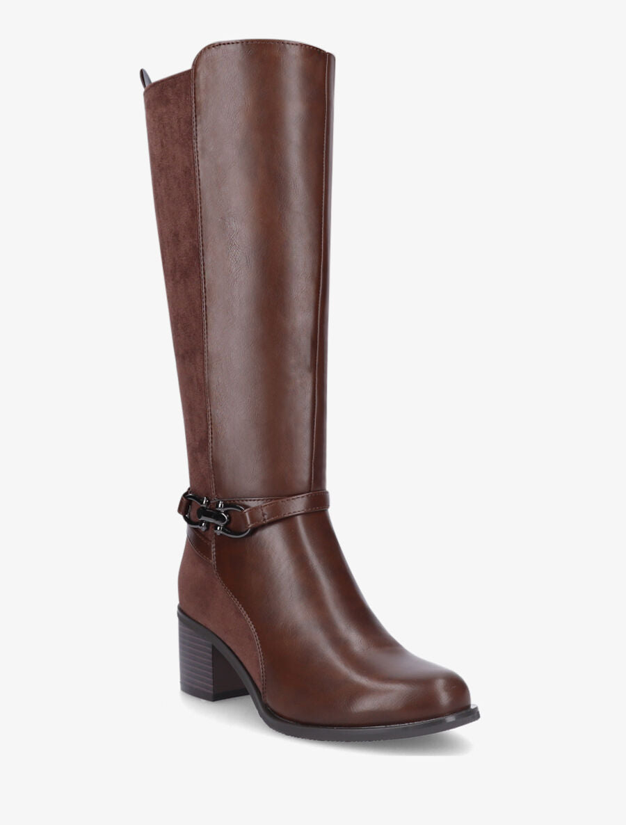 Bottes bi-matière à talon - Marron - 2