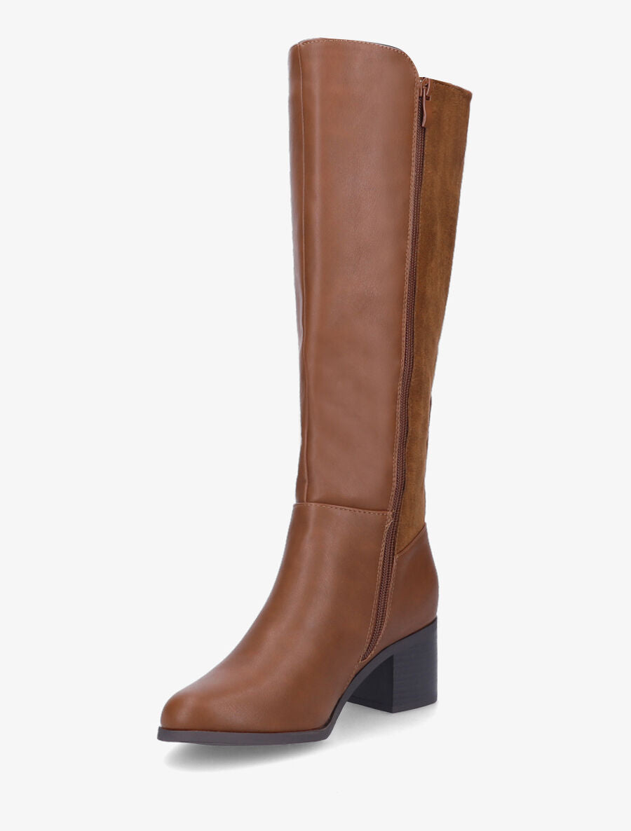 Bottes à contrefort suédé - Camel - 3